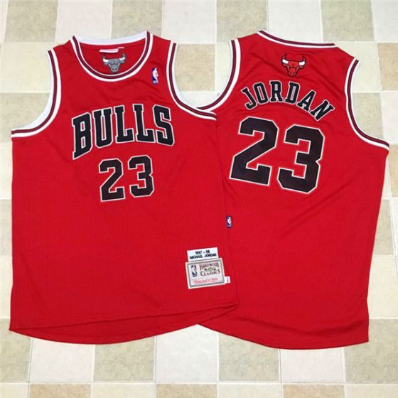 Men Chicago Bulls 23 Jordan Red throwback NBA Jerseys